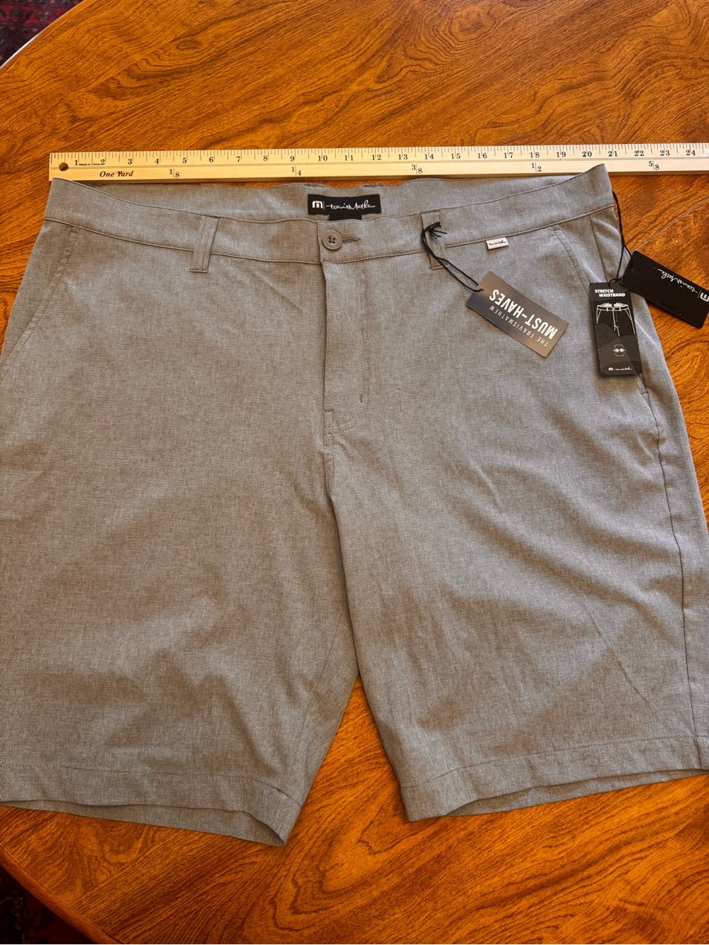 Travis Mathew Men’s Gray Flat Front Performance Shorts